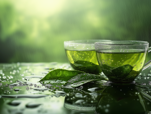 green tea leaves